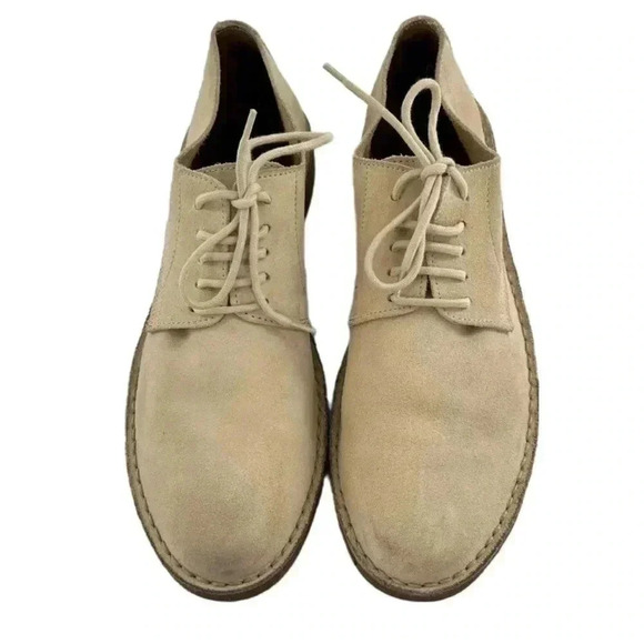 J crew mens flats size 10.5 beige Italian suede lace up oxfords main image 5
